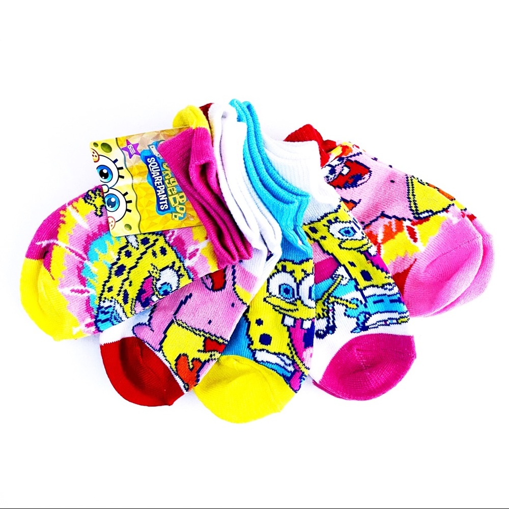 Nickelodeon Spongebob Patrick Cartoon Tie Dye Socks Girls Novelty Gift - Picture 1 of 7